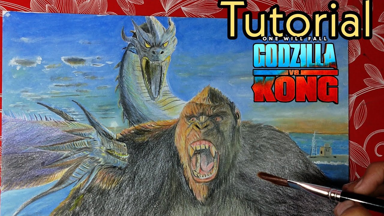 How to draw Godzilla vs kong new poster, tutorial video - YouTube