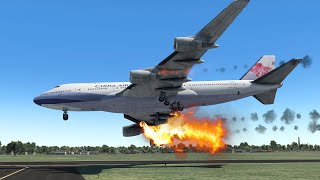 🔴LIVE CHINA AIRLINES Boeing 747 CRASH LANDINGS | Live Plane Spotting X-PLANE 11