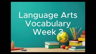 G2 Language Arts Vocabulary Week 3