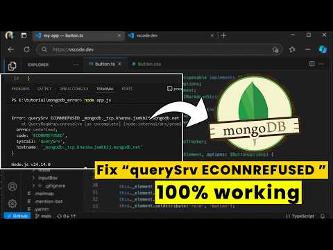 Fix “Error: querySrv ECONNREFUSED” MongoDB Connection Error (Node JS) – 100% Working