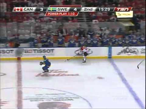 SCHENN RECOVERS FROM HIT. SETS UP SHORT HANDED GOAL AT WORLD JUNIORS 2011