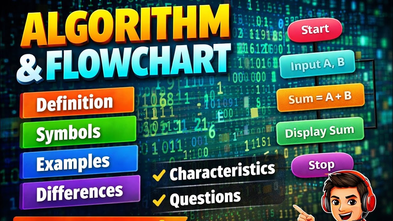 Algorithm & Flowchart🔥 in 10 Minutes | Symbols + Examples | JOAIT Day 6 ...