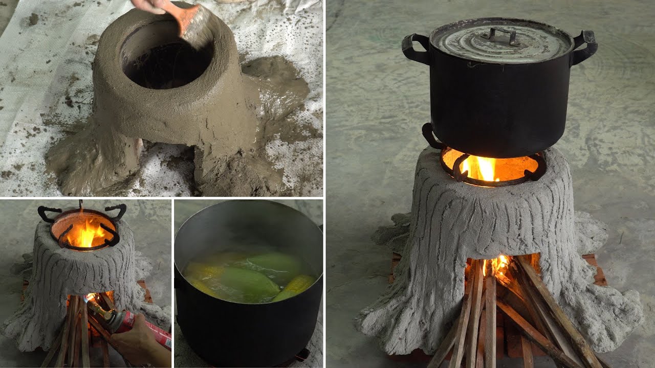 Good idea with plastic barrels Create a wood stove from paint and