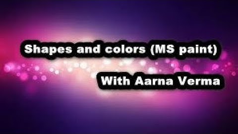 Shapes and Colors Tool Box (MS paint)