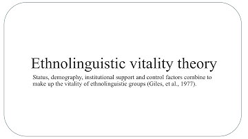 Ethnolinguistic vitality theory