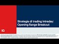 Strategia di trading intraday: Opening Range Breakout
