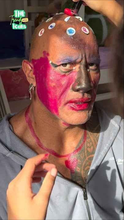 Dwayne Johnson’s Daughters Give Him a Hilarious Makeup Transformation! #dwaynejohnson #hollywood