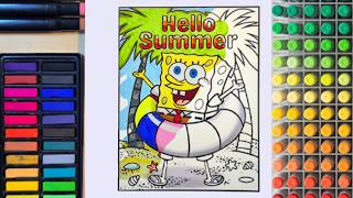 SpongeBob at the Beach! 🌊 | Relaxing Coloring Video