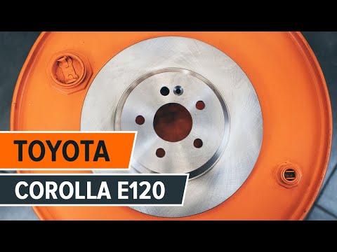 How to change rear brake discs and rear brake pads on TOYOTA COROLLA E120 TUTORIAL | AUTODOC