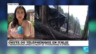 Chute du téléphérique en Italie : 3 arrestations après la mort de 14 personnes à Stresa