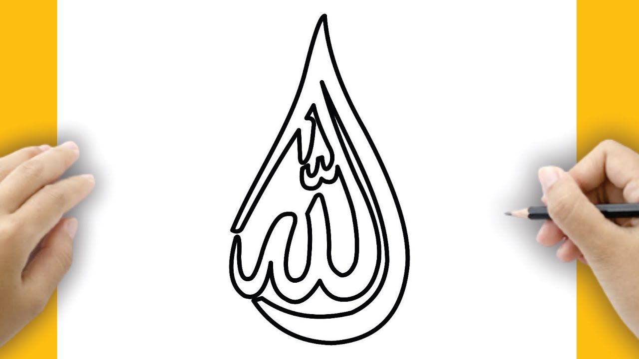 HOW TO DRAW CALLIGRAPHY ALLAH STEP BY STEP TUTORIAL - YouTube