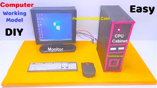 computer working model making at home using waste materials | DIY PC | craftpiller @howtofunda​