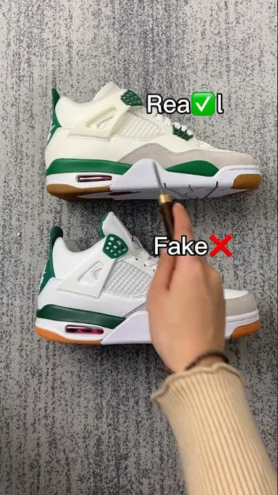 Real Vs Fake Pine Green Jordan 4 #sneakerhead #sneakers #viral