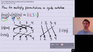 Abstract Algebra. How to multiply permutations in cycle notation