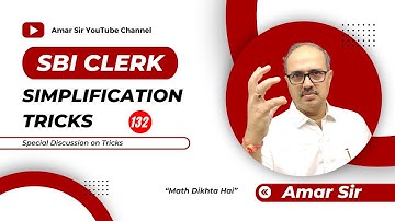 Simplification Tricks for SBI Clerk | Memory Based Questions | By Amar Sir @AmarSirmaths