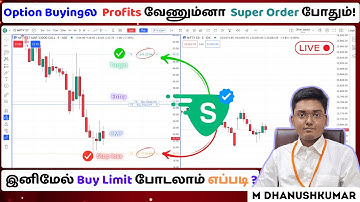 Chartல Option buyingகு Entry Target and Stoploss எப்படி போடுவது? Super order for Option buyers ⚡️🔥