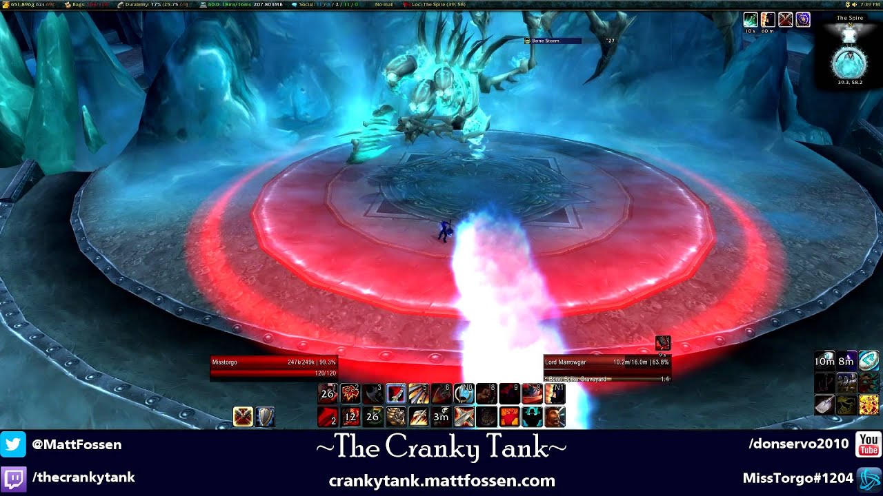 Level 100 Fury Warrior Solo: Lord Marrowgar 25 Heroic