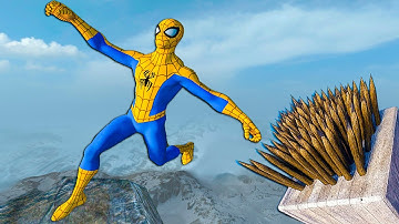 Spider Man vs Spike Traps! Ragdoll Fails & Funny Compilation