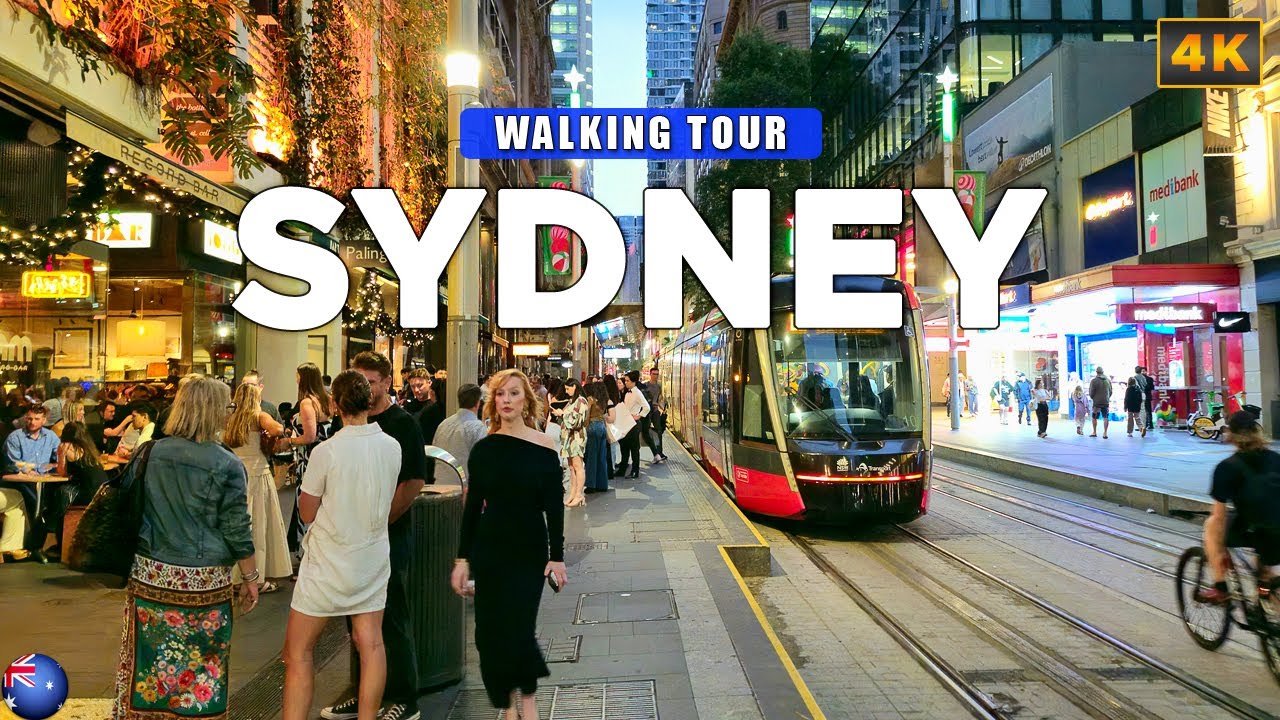 Сидней, Австралия - Вечерняя прогулка по центру Сиднея 4K Walking Tour