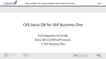 cks.SwissQR for SAP Business One