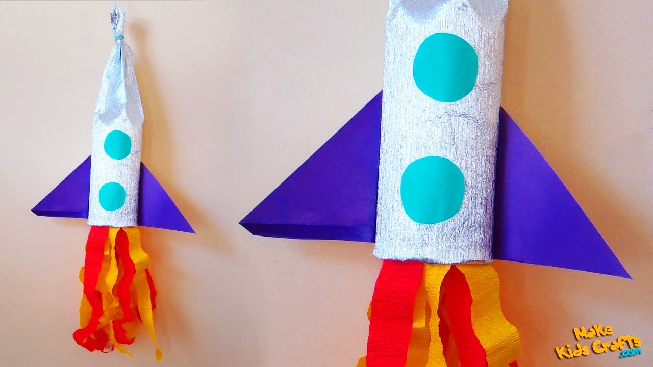 How to make a Rocket from a Paper Roll?, Easy Rocket, Build a Rocket, Rocket Ship Crafts