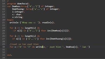 Đếm chữ cái xuất hiện trong xâu (Bài tập pascal cơ bản)
