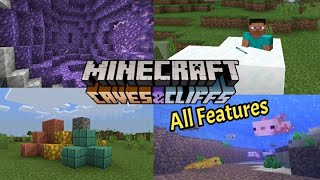 ALL FEATURES in Minecraft 1.17 Bedrock Edition CAVES AND CLIFFS UPDATE!