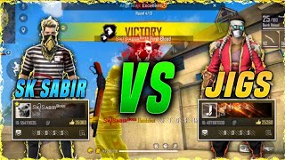 SPECIAL FOR 1 MILLION YOUTUBE FAMILY 🙂🙂 || SK SABIR VS JIGS FRIENDLY WAR || FREE FIRE BATTLEGROUND