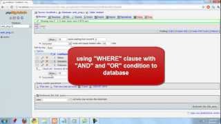 basic sql WHERE, AND & OR clause in phpMyAdmin