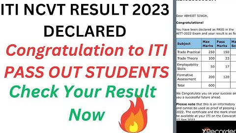 ITI Result 2023 Declared,ITI Result 2023 कैसे चेक करें? Official ITI Ncvt Result 2023,ITI RESULT2023