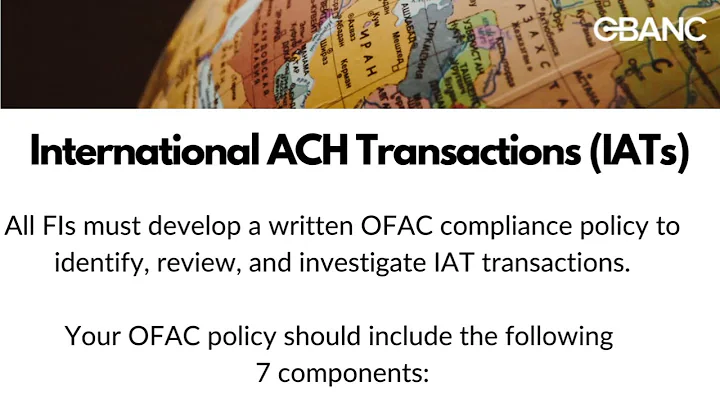 OFAC Compliance Policy for IATs