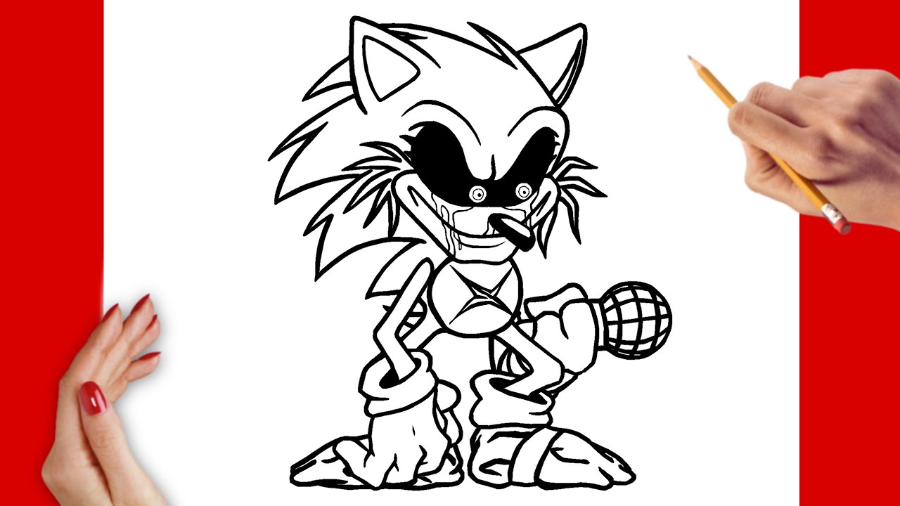 How To Draw FNF MOD Sonic EXE V2.0 - Lord X - Step by Step check out   channel in my profile : r/drawing