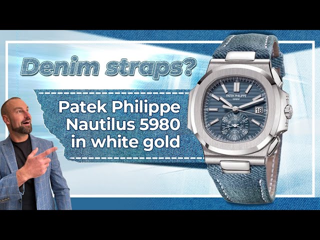 Denim straps? The Patek Philippe Nautilus 5980 in white gold  display picture 2