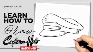How to Draw Captain Hat - Easy Drawing