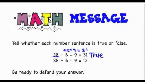 True and False Number Sentences