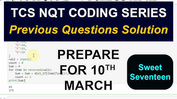 TCS NQT Coding Question Solved - Sweet Seventeen | TCS Exams