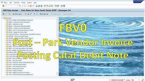 SAP FBV0 Post Catat Debit Note