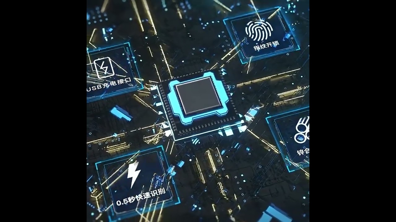 Fingerprint Padlock Multifunctional Portable,Mini Waterproof Smart Lock - Black