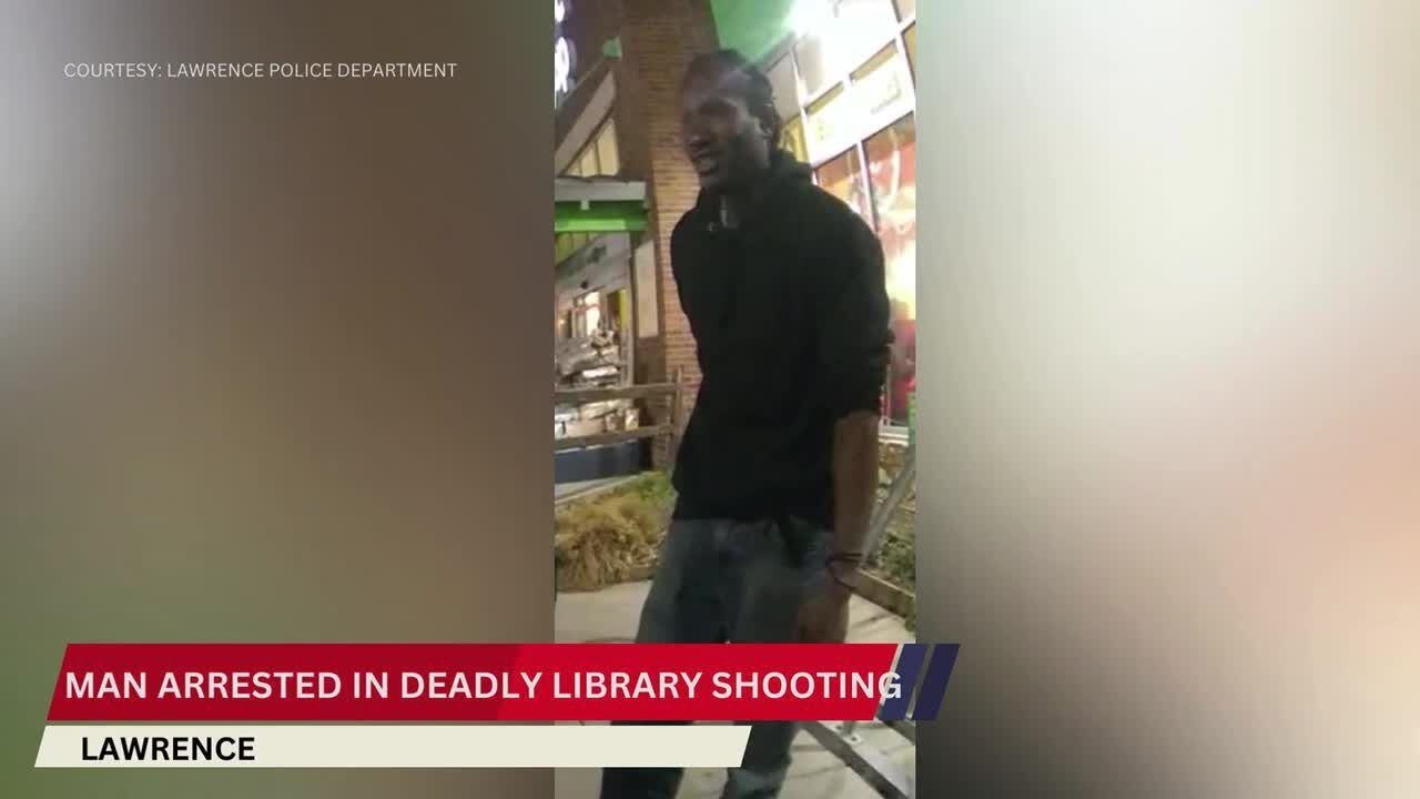 Man arrested in deadly shooting at Lawrence library - YouTube