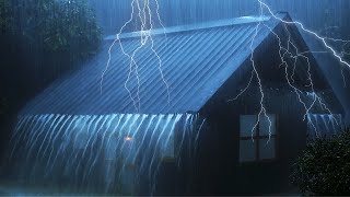 Falling Asleep to Torrential Rain & Thunder on the Rusted Metal Roof