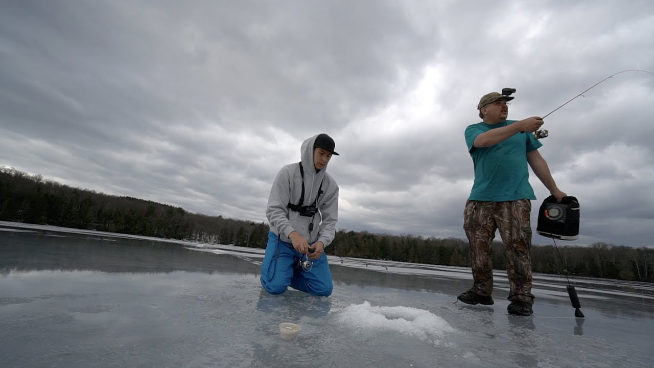 Ice Fishing For Dinner! CATCH AND COOK!! (Craziness) 