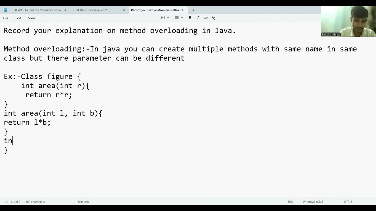 Explanation on method overloading in Java.