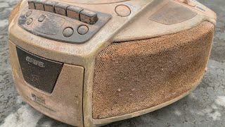Restoration old cassette found on abandoned boat | Repair radio aiwa japan
