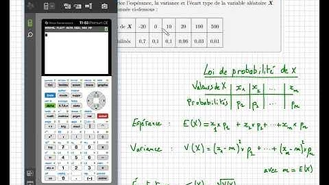 espérance variance écart type • calculatrice TI 82 / 83 • variable aléatoire • première S ES STI