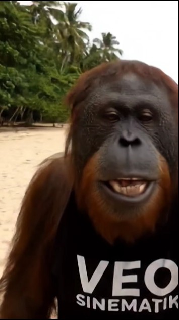 Terungkap!!Orang Utan Vlog Santai di Pantai Bareng Cewek-cewek!#shortvideo