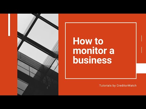 How to monitor a business
