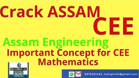 Important Concept for ASSAM CEE Mathematics (JEE-Main 2005 paper solution)