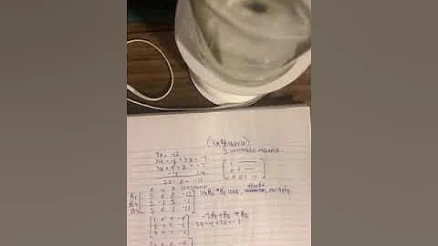 3x4 matrix from a system of equations