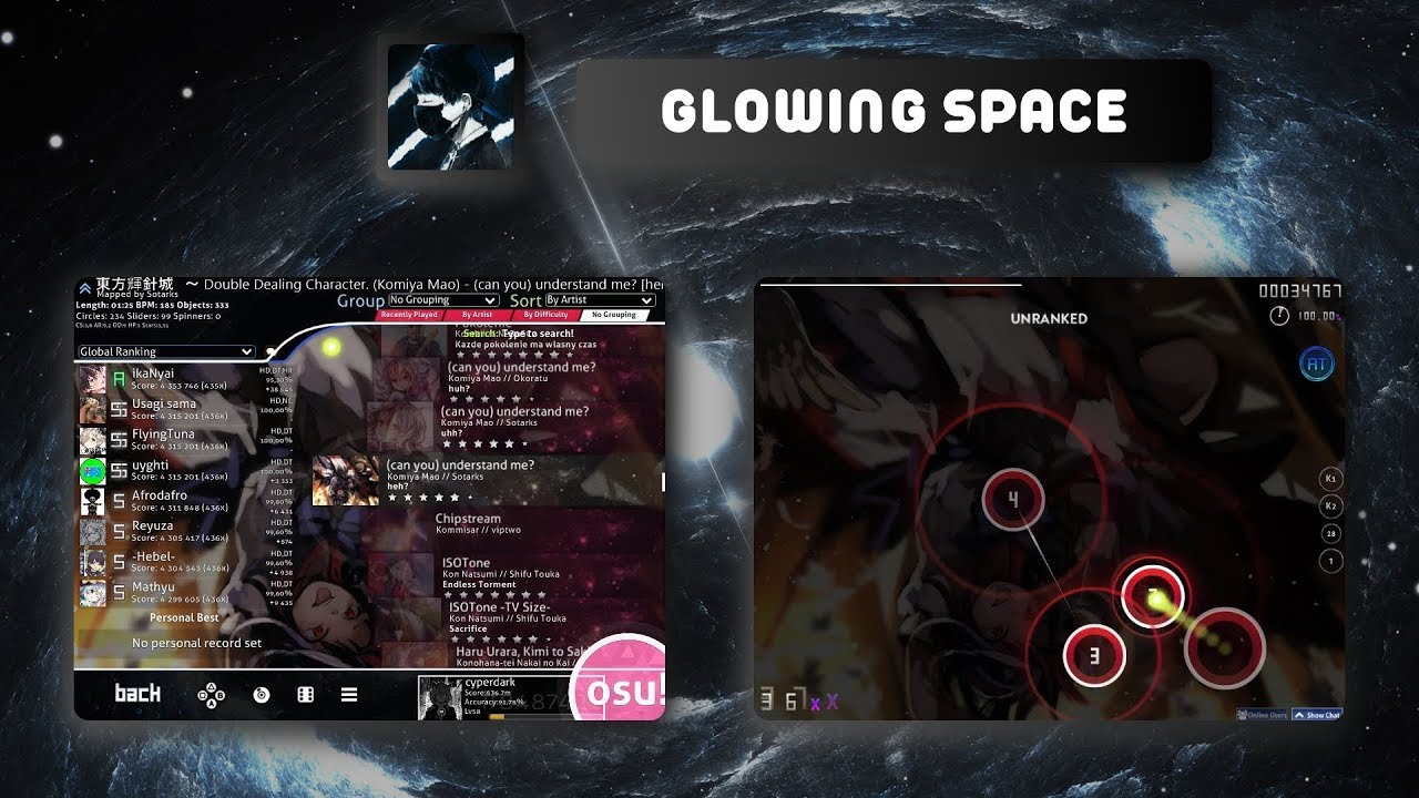 glowing space - osu! Skins