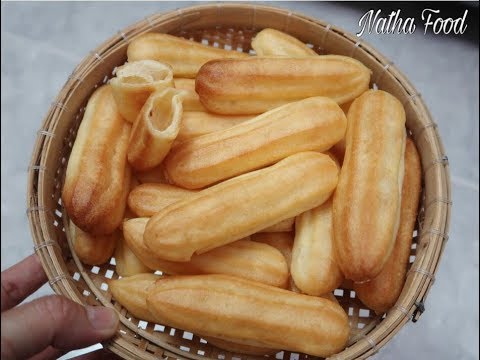 Bánh Su Kem Que - Làm bánh su kem, bánh su que  đơn giản với nhân kem thơm béo || Choux cream || Natha Food